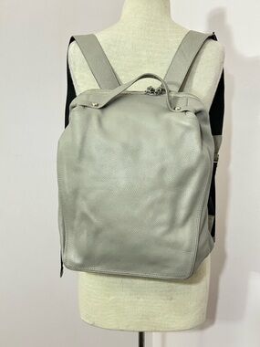 Light Grey Leather Backpack EUC
